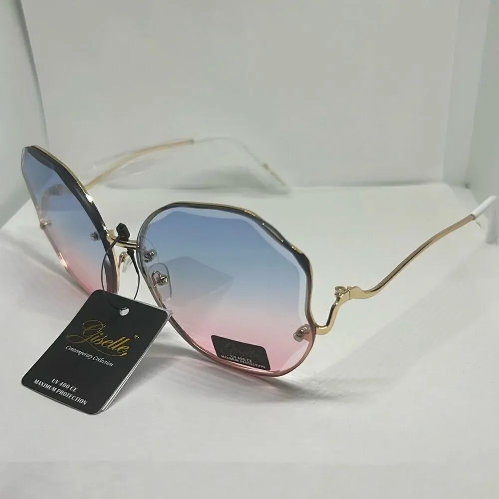 Giselle Round Metal Ocean Lens Sunglasses